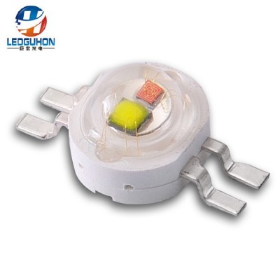 make 4pins 2w white red two color high power led chip for decorative lamp